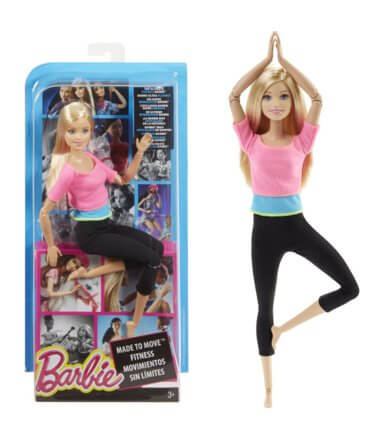 Lalka barbie lubiąca aktywne ćwczenia fizyczne